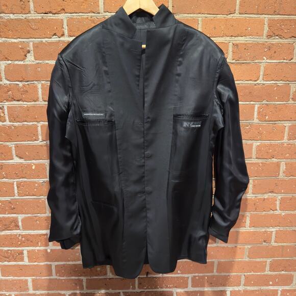 Jones New York Men's 40L 100% Wool 3 Button Front Notch Lapel Suit Black Blazer - Picture 3 of 14